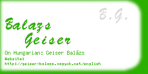balazs geiser business card