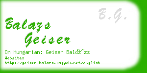 balazs geiser business card